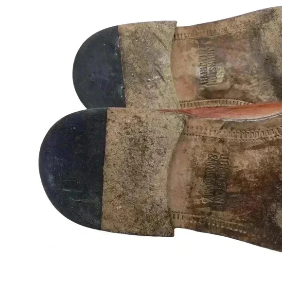 Johnston & Murphy Mens Loafer Shoes Brown Basket Weave Leather Slip Ons 9 M - Picture 7 of 7